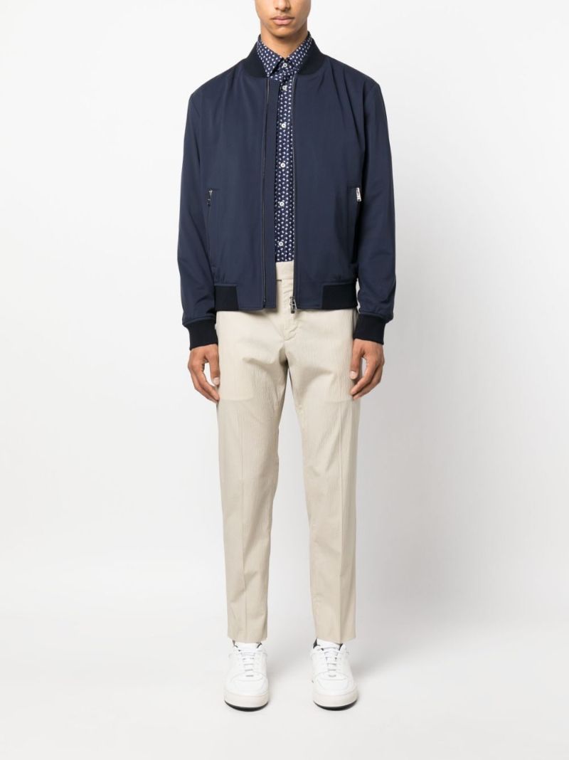 Blue Zip-up Bomber Jacket