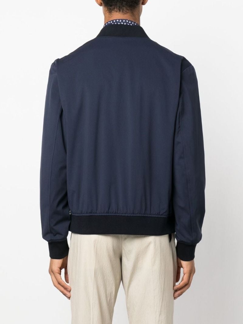 Blue Zip-up Bomber Jacket