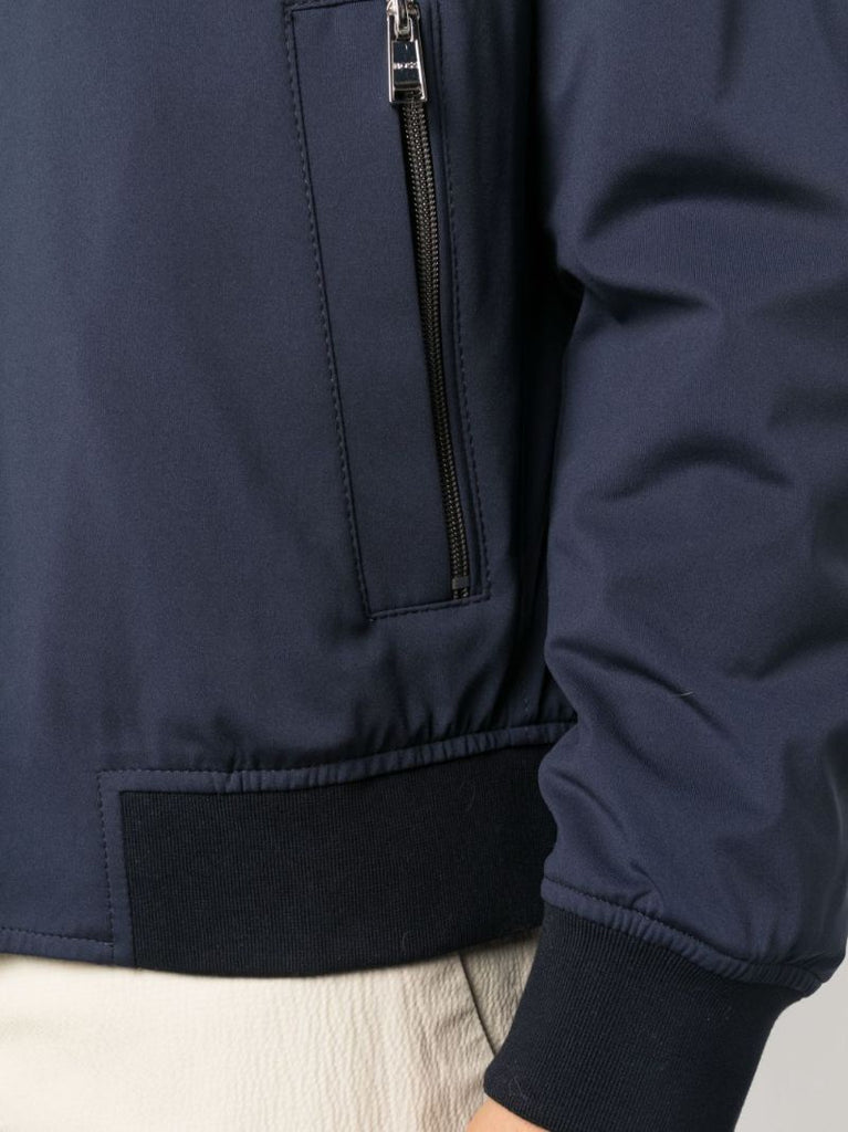 Blue Zip-up Bomber Jacket