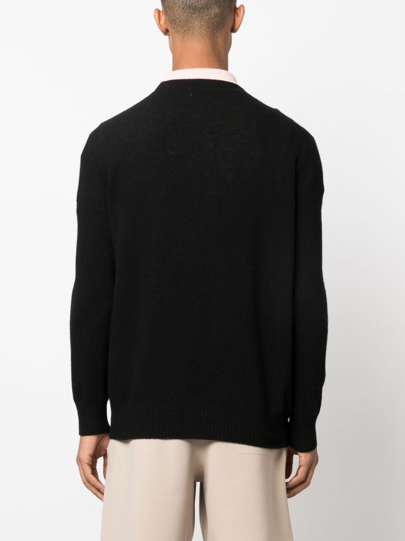 Black Logo-intarsia Sweater
