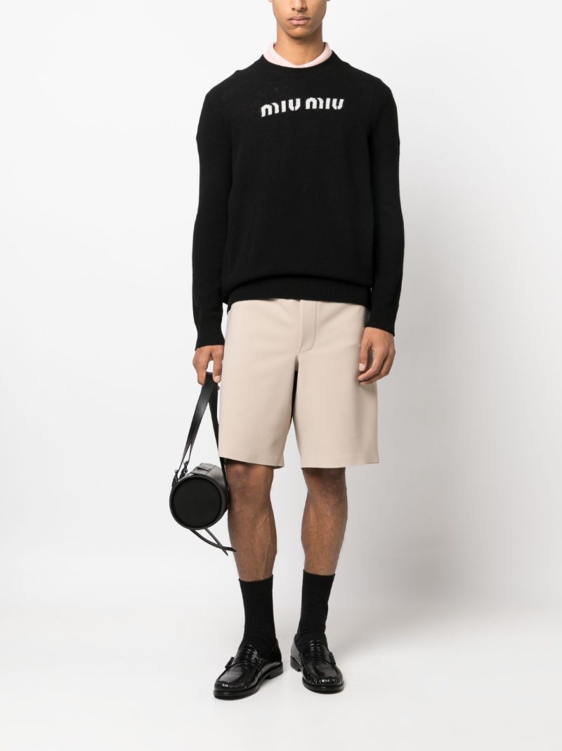 Black Logo-intarsia Sweater