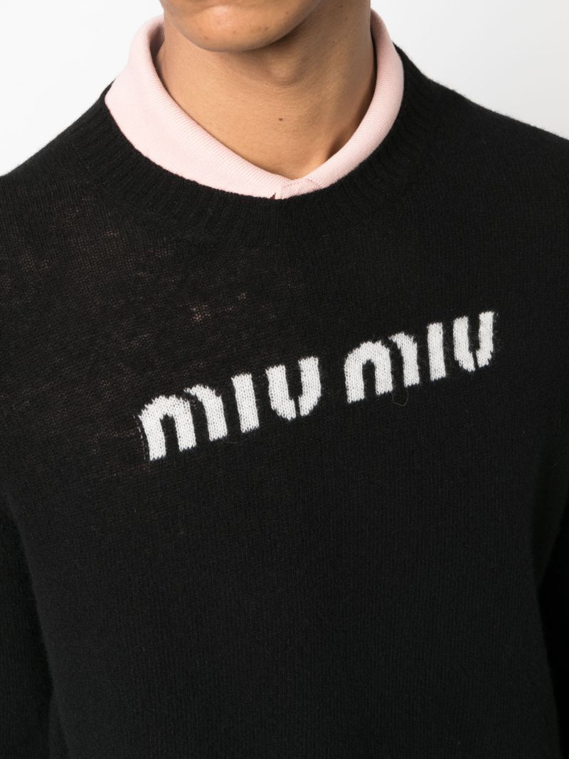 Black Logo-intarsia Sweater