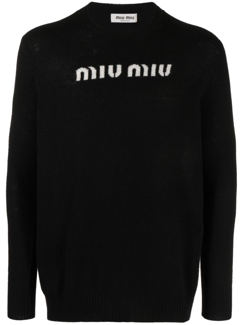 Black Logo-intarsia Sweater