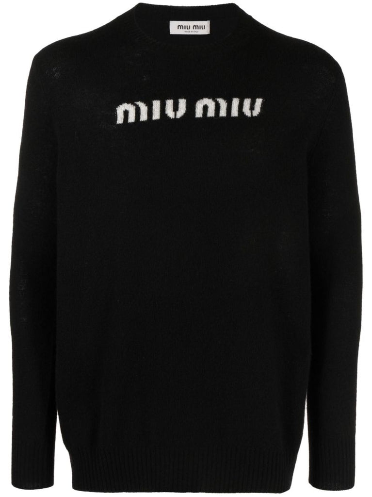 Black Logo-intarsia Sweater