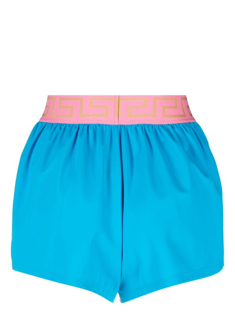 Blue La Greca Print Shorts