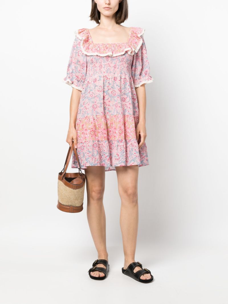 Pink Harlow Floral Print Midi Dress