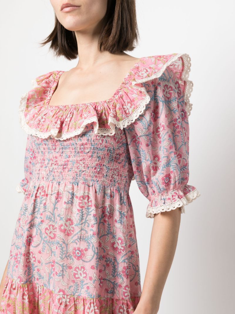 Pink Harlow Floral Print Midi Dress