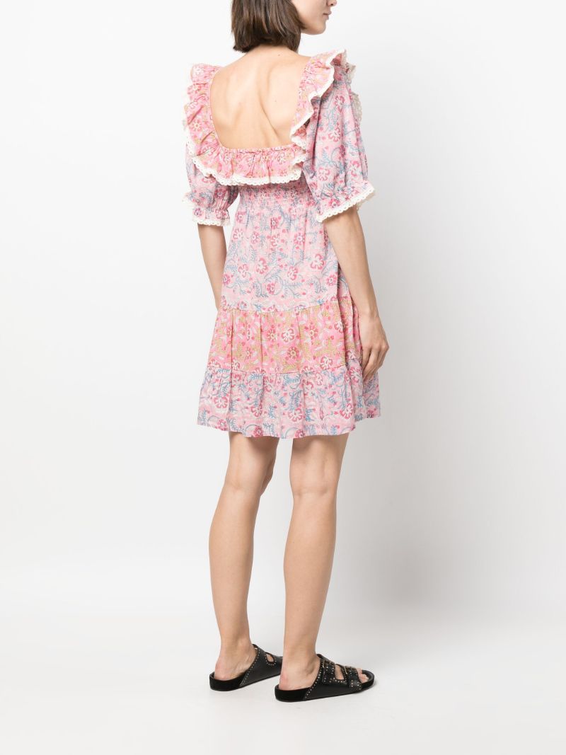 Pink Harlow Floral Print Midi Dress