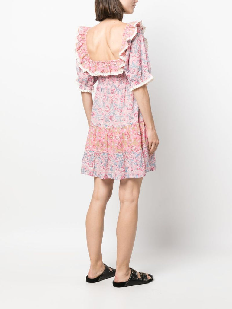 Pink Harlow Floral Print Midi Dress