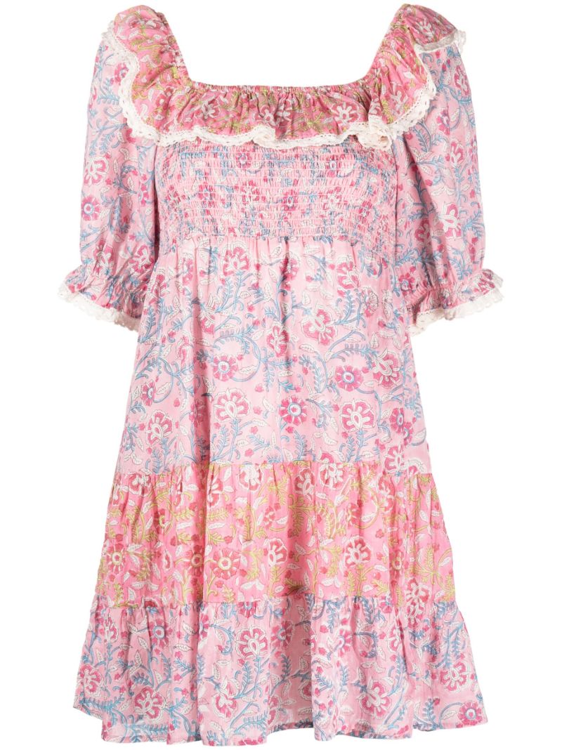 Pink Harlow Floral Print Midi Dress