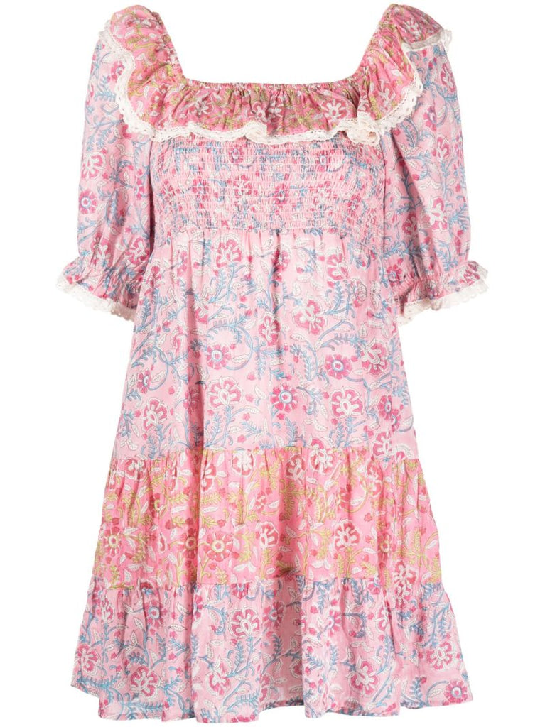 Pink Harlow Floral Print Midi Dress