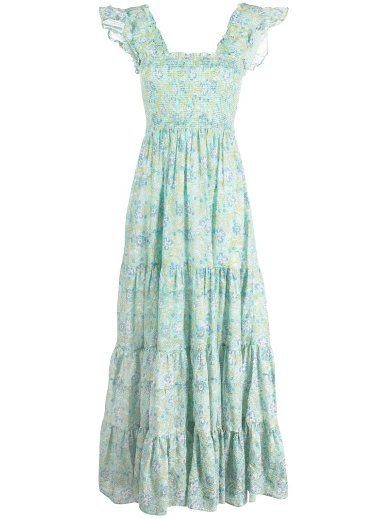 Green Kendall Floral-print Cotton Maxi Dress