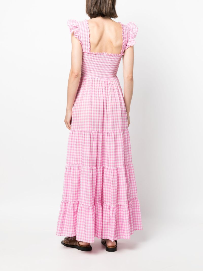 Pink Kendall Gingham-print Cotton Maxi Dress