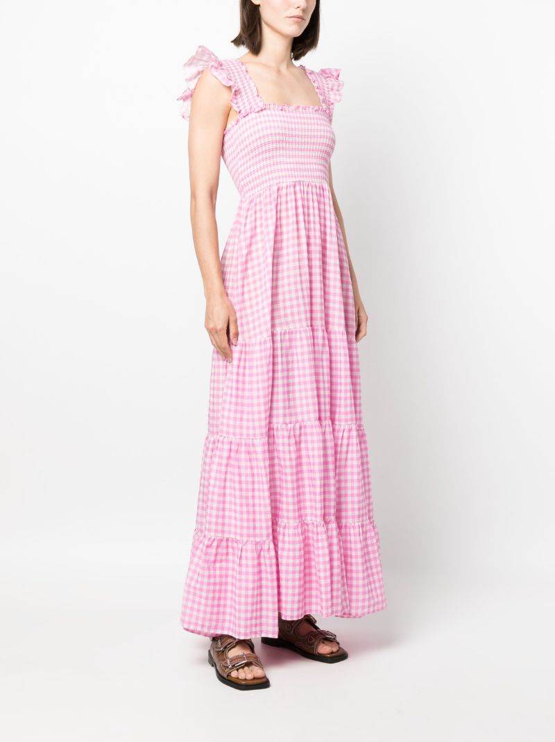Pink Kendall Gingham-print Cotton Maxi Dress