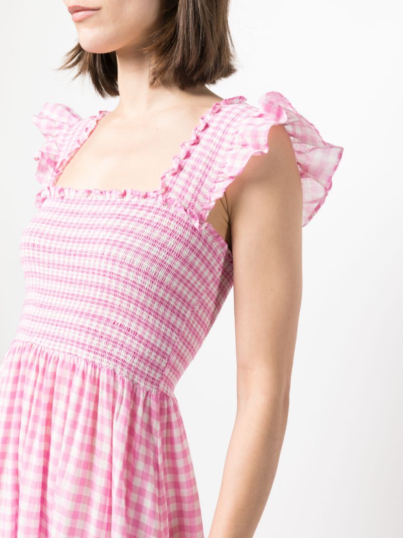 Pink Kendall Gingham-print Cotton Maxi Dress