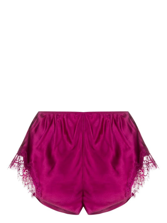 Pink Silk Lace Trim Knickers