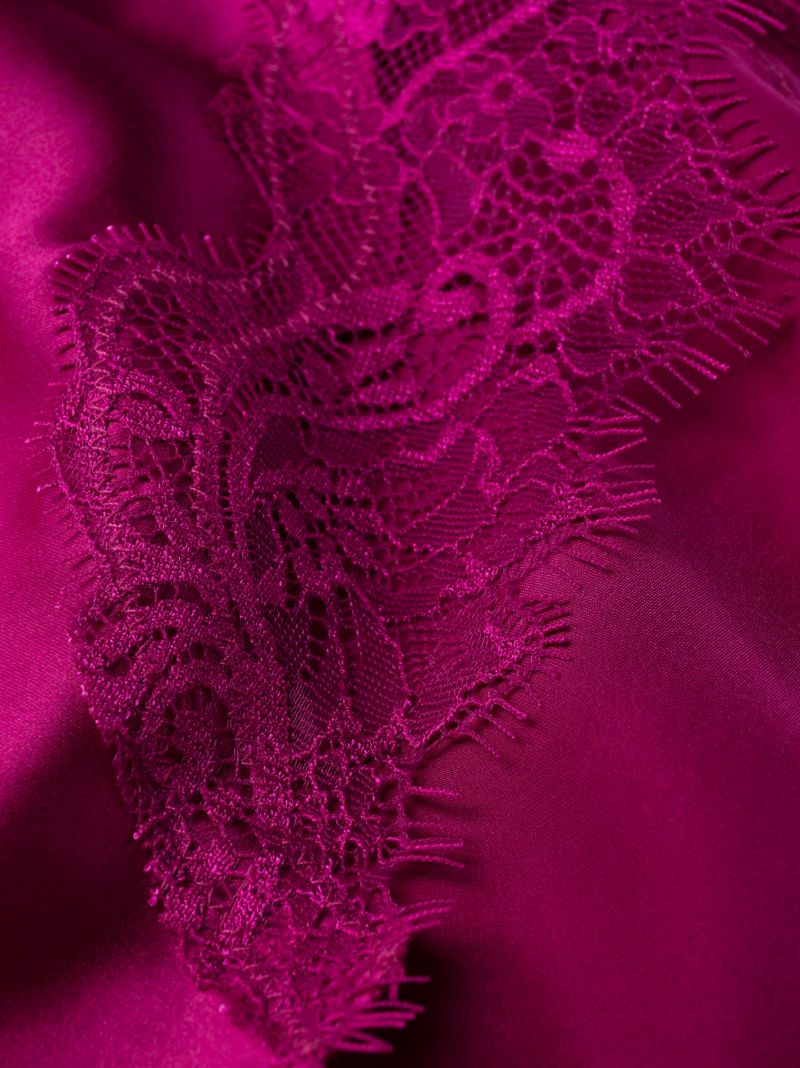 Pink Silk Lace Trim Knickers