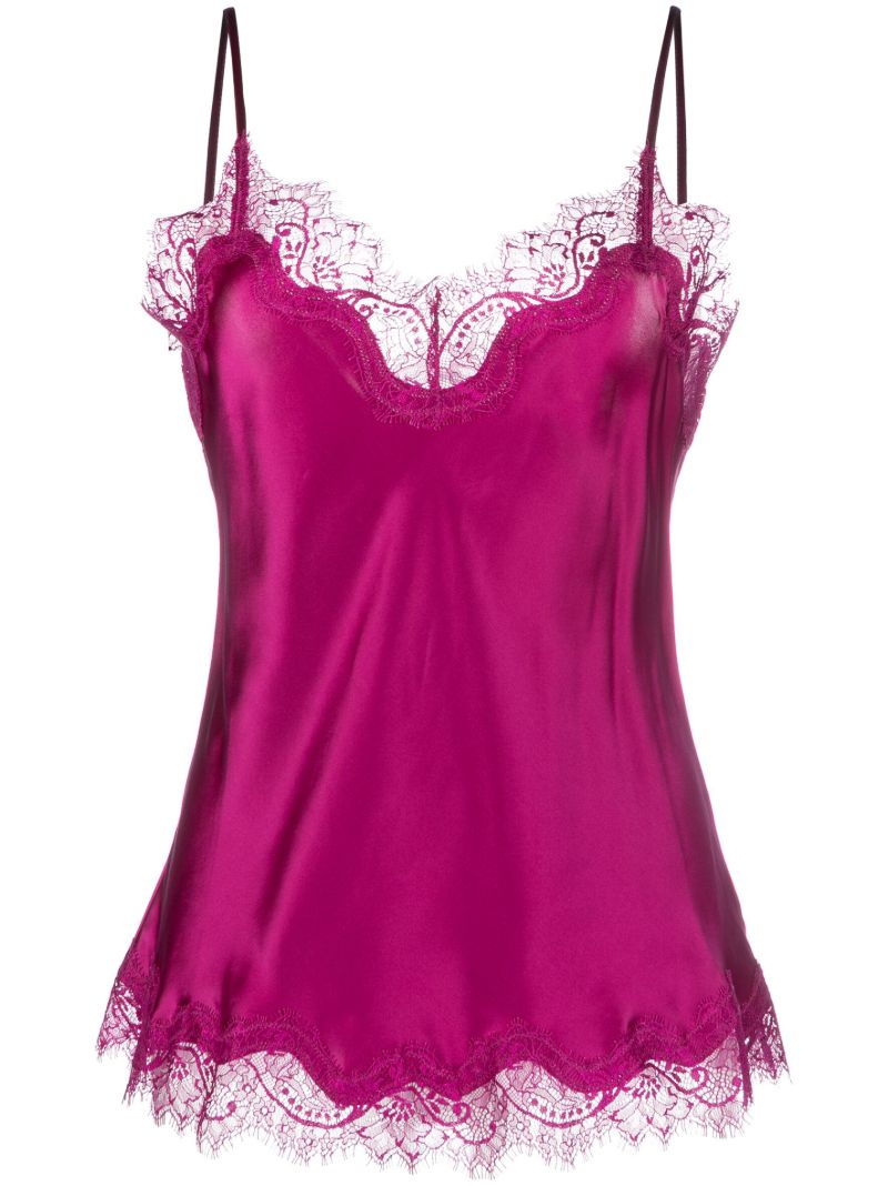 Pink Scarlett Lace-trimmed Silk Camisole