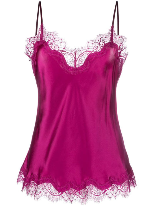 Pink Scarlett Lace-trimmed Silk Camisole