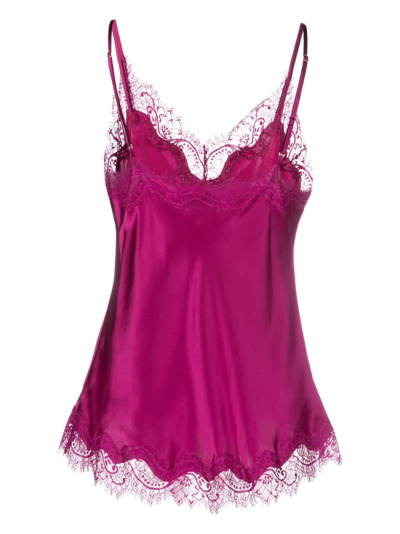 Pink Scarlett Lace-trimmed Silk Camisole