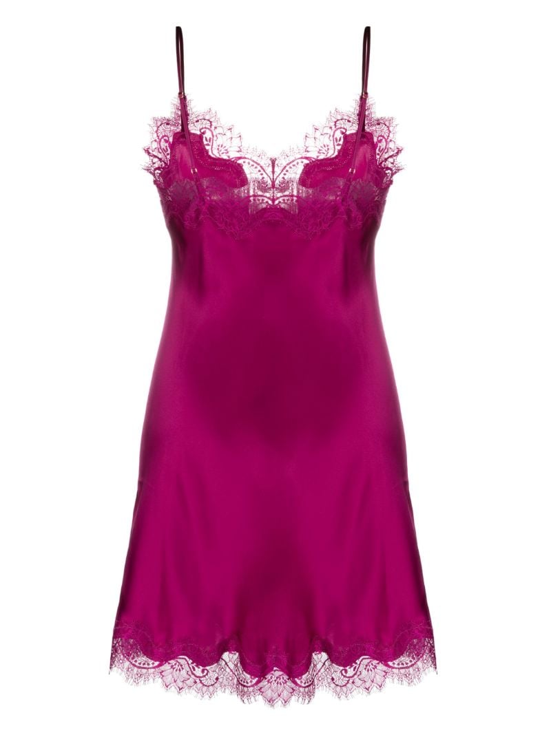 Pink Silk Lace Trim Slip