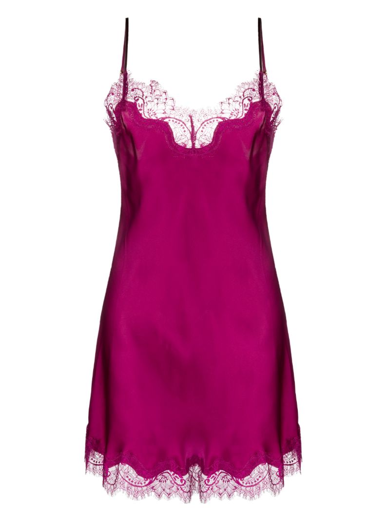 Pink Silk Lace Trim Slip
