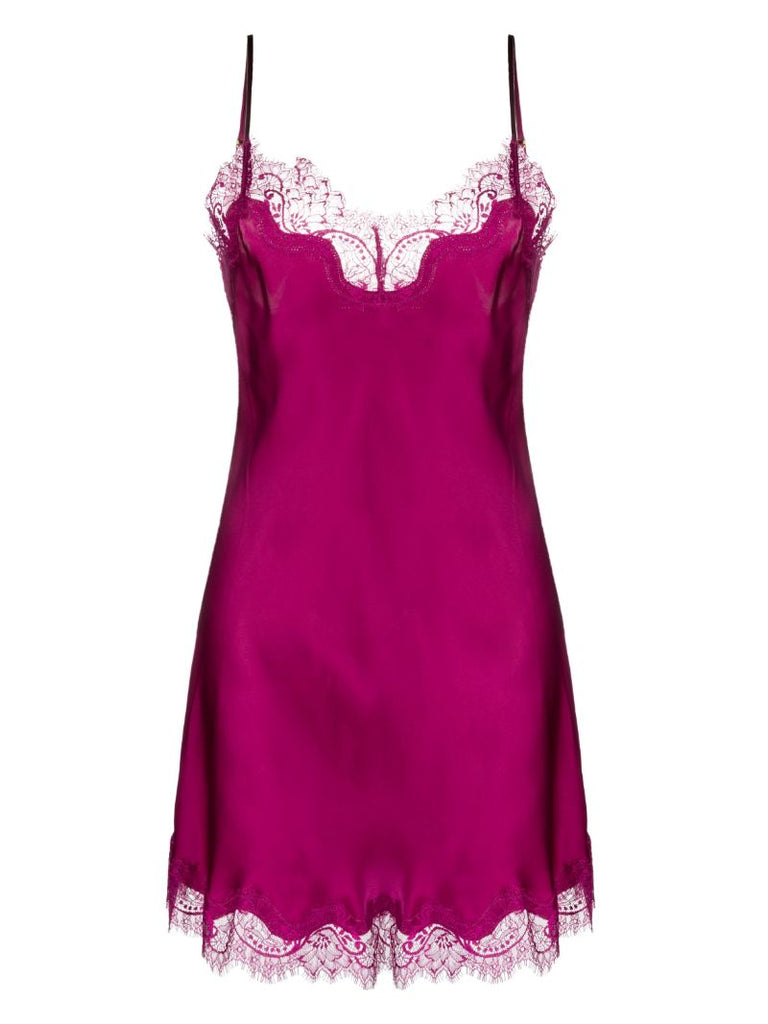 Pink Silk Lace Trim Slip