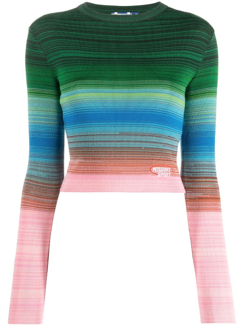 Multicolour Cropped Striped Sweater