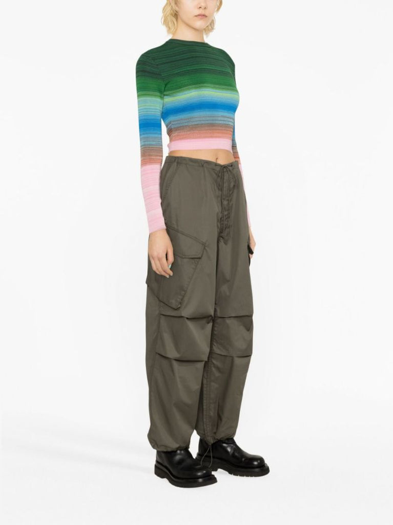 Multicolour Cropped Striped Sweater