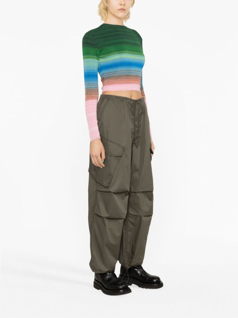 Multicolour Cropped Striped Sweater