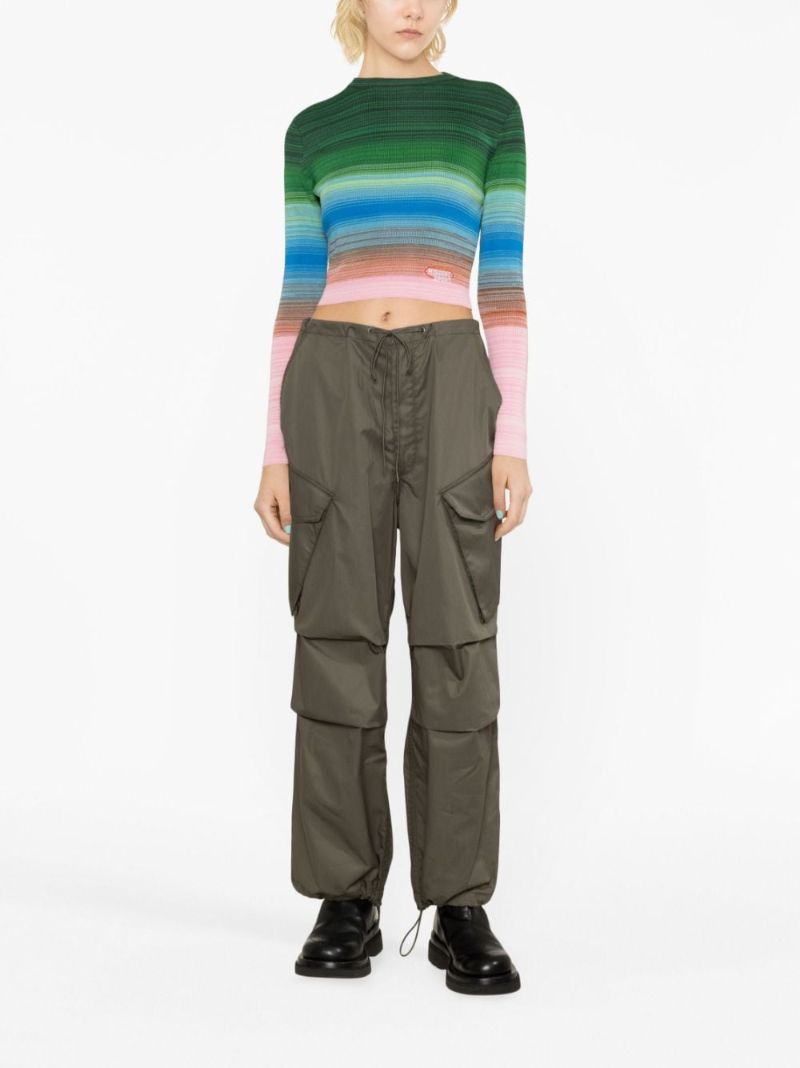 Multicolour Cropped Striped Sweater