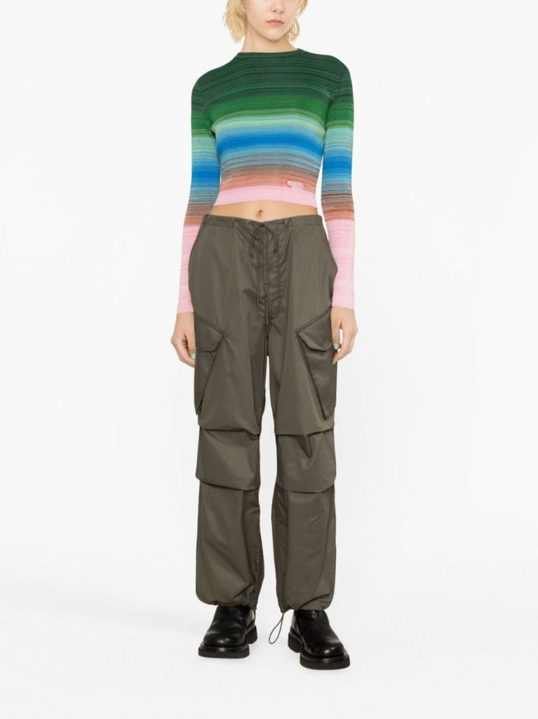 Multicolour Cropped Striped Sweater