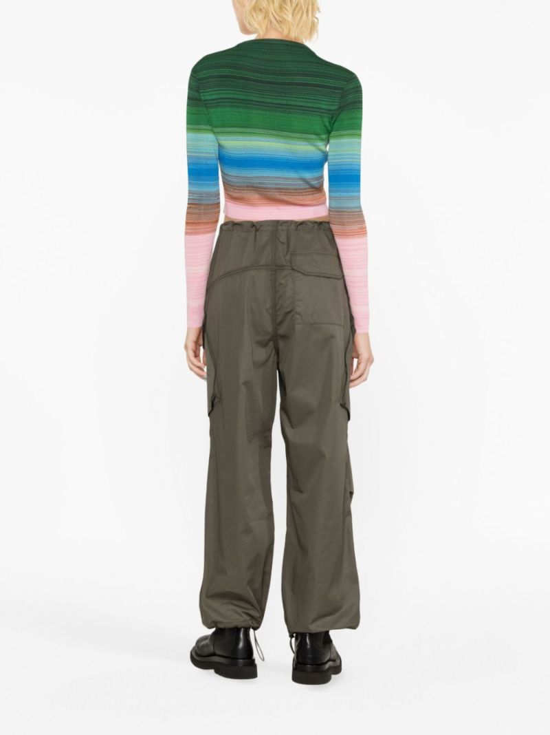 Multicolour Cropped Striped Sweater