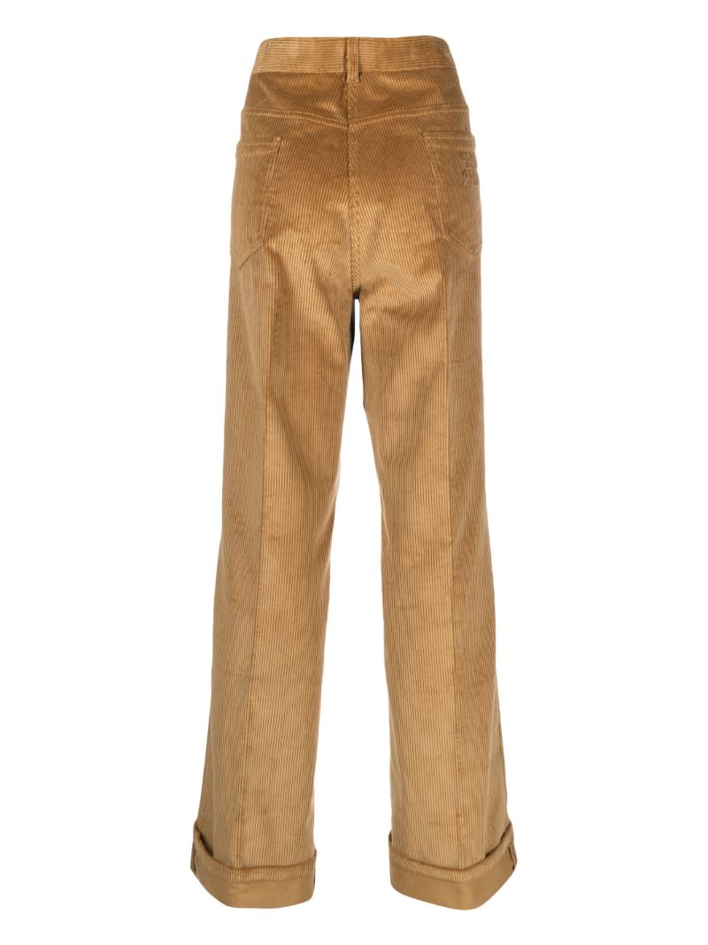 Brown Corduroy Straight-leg Trousers