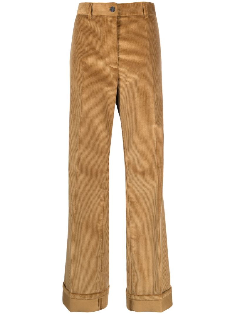 Brown Corduroy Straight-leg Trousers