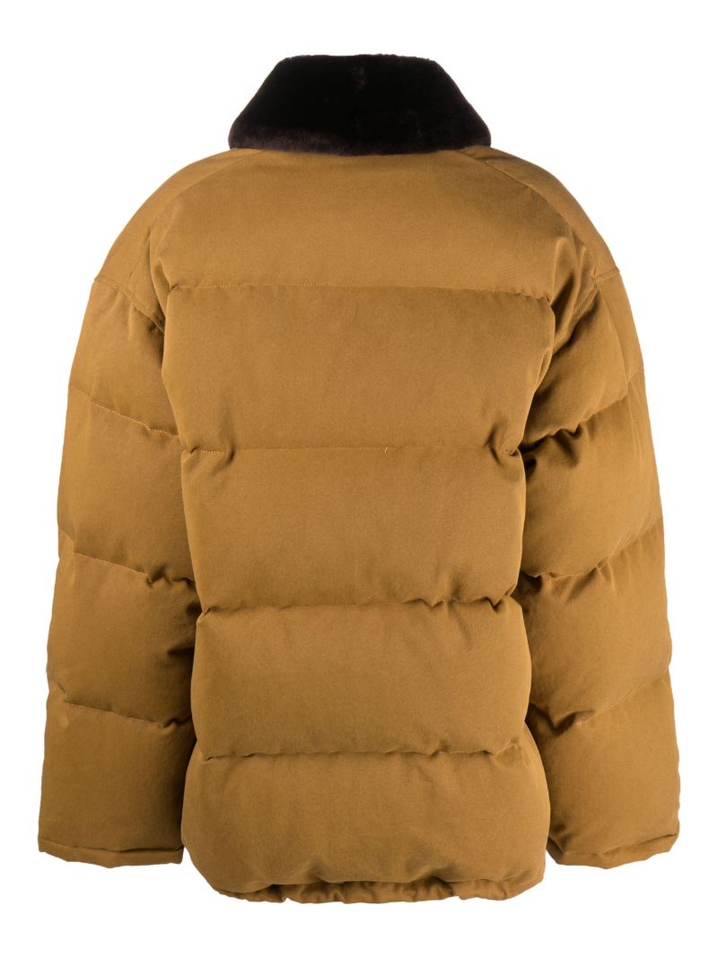 Yellow Gabardine Puffer Jacket