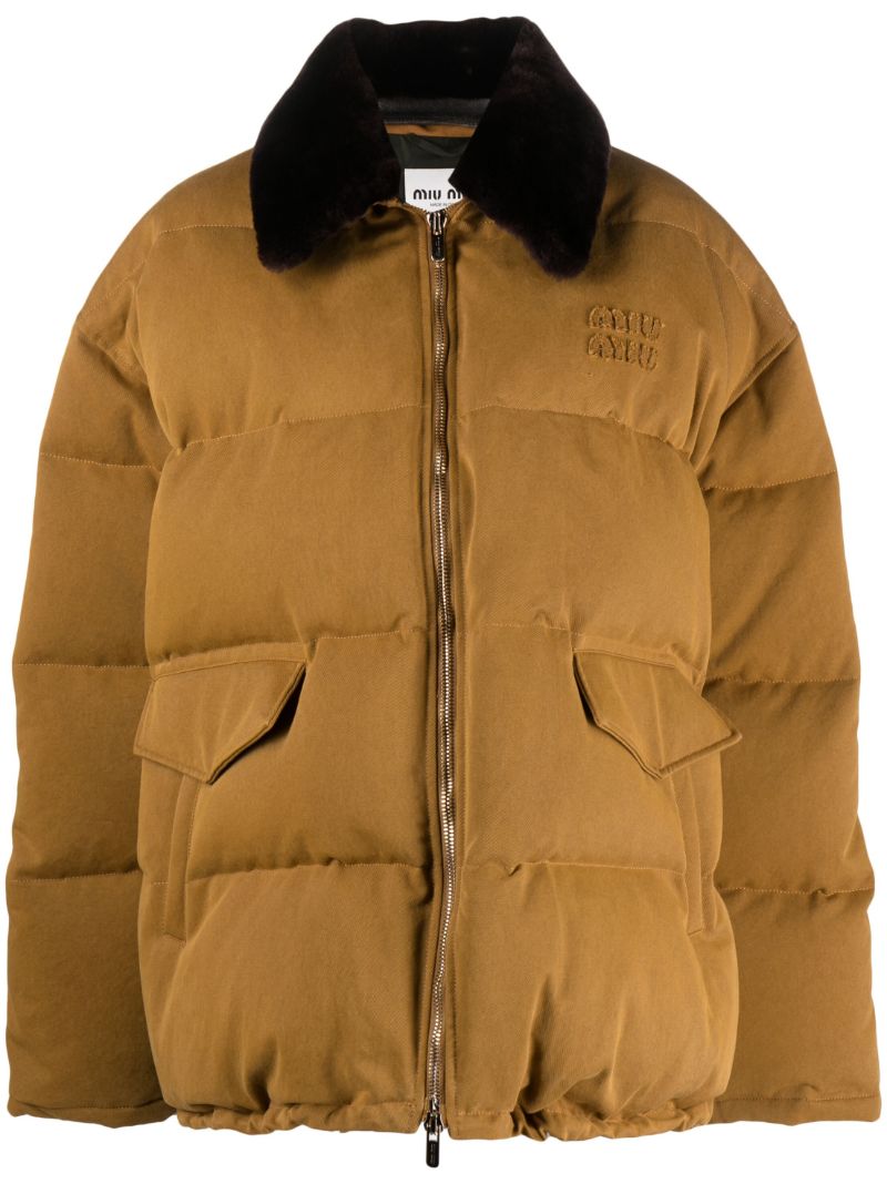 Yellow Gabardine Puffer Jacket