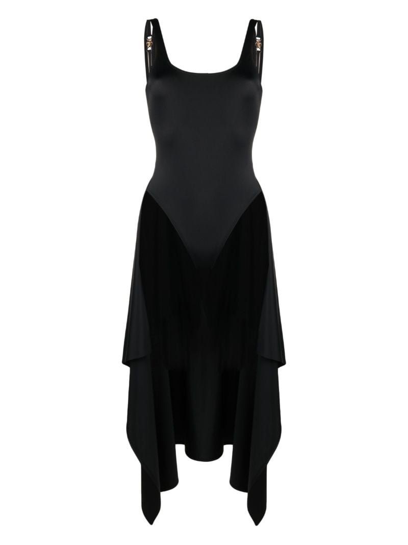 Black Medusa Chain Midi Dress