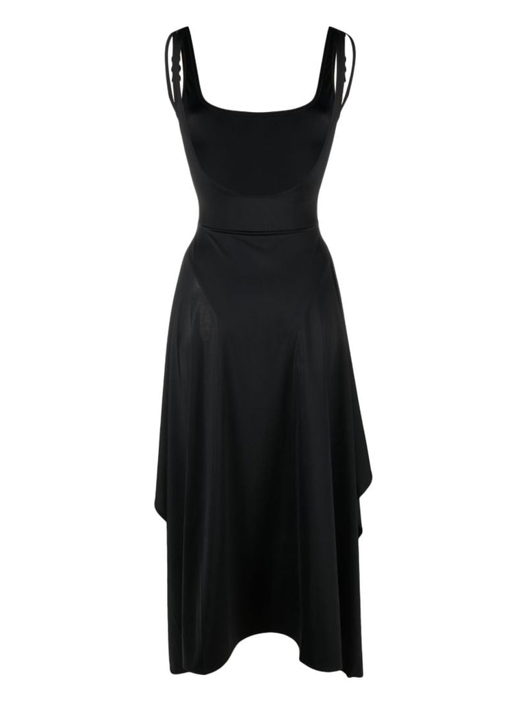 Black Medusa Chain Midi Dress