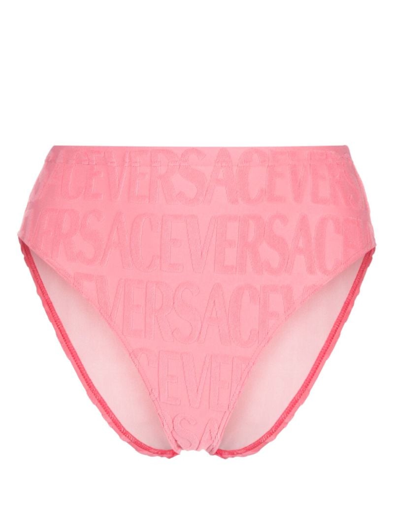 X Dua Lipa Pink Allover Towel-effect Bikini Bottom