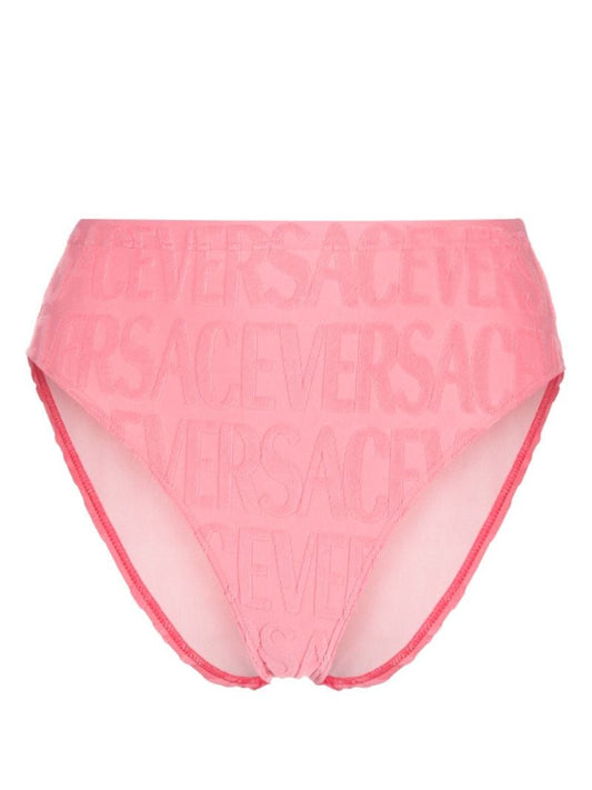 X Dua Lipa Pink Allover Towel-effect Bikini Bottom