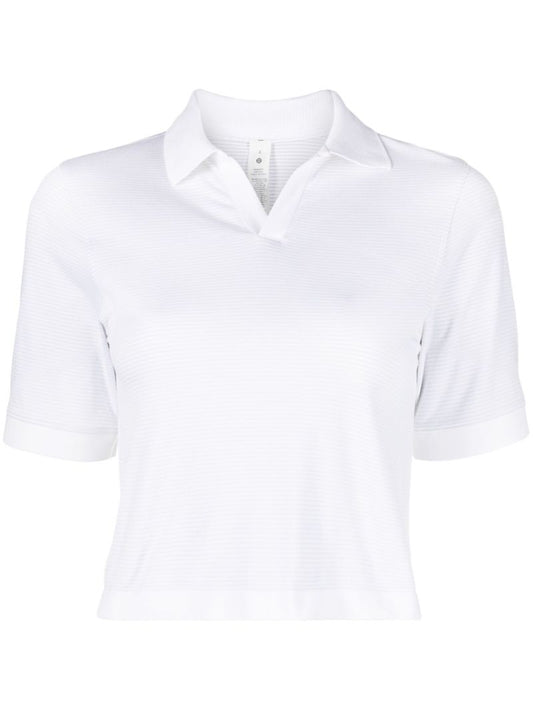 White Swiftly Cropped Polo Shirt
