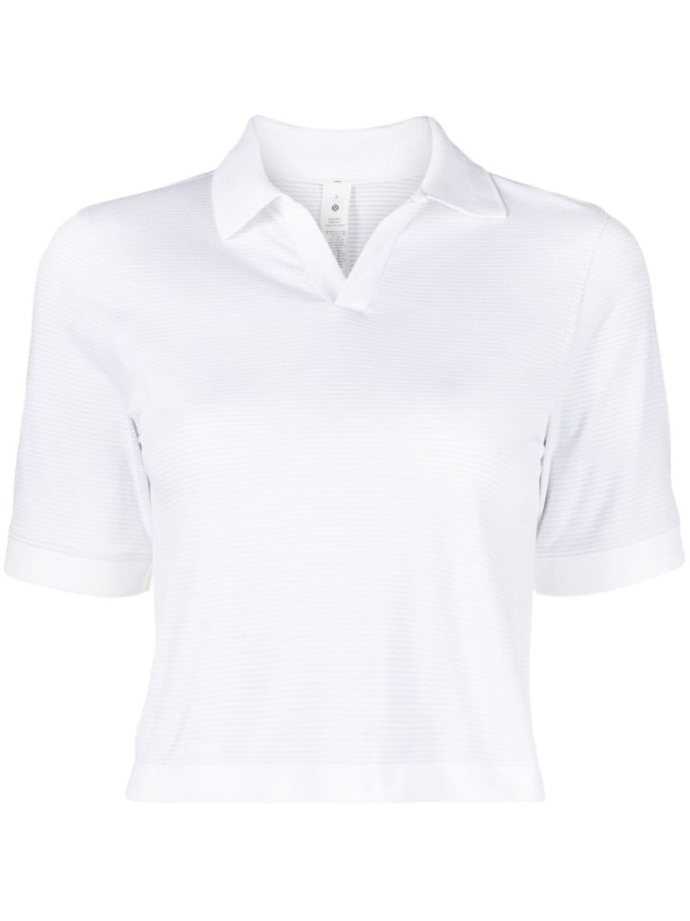 White Swiftly Cropped Polo Shirt
