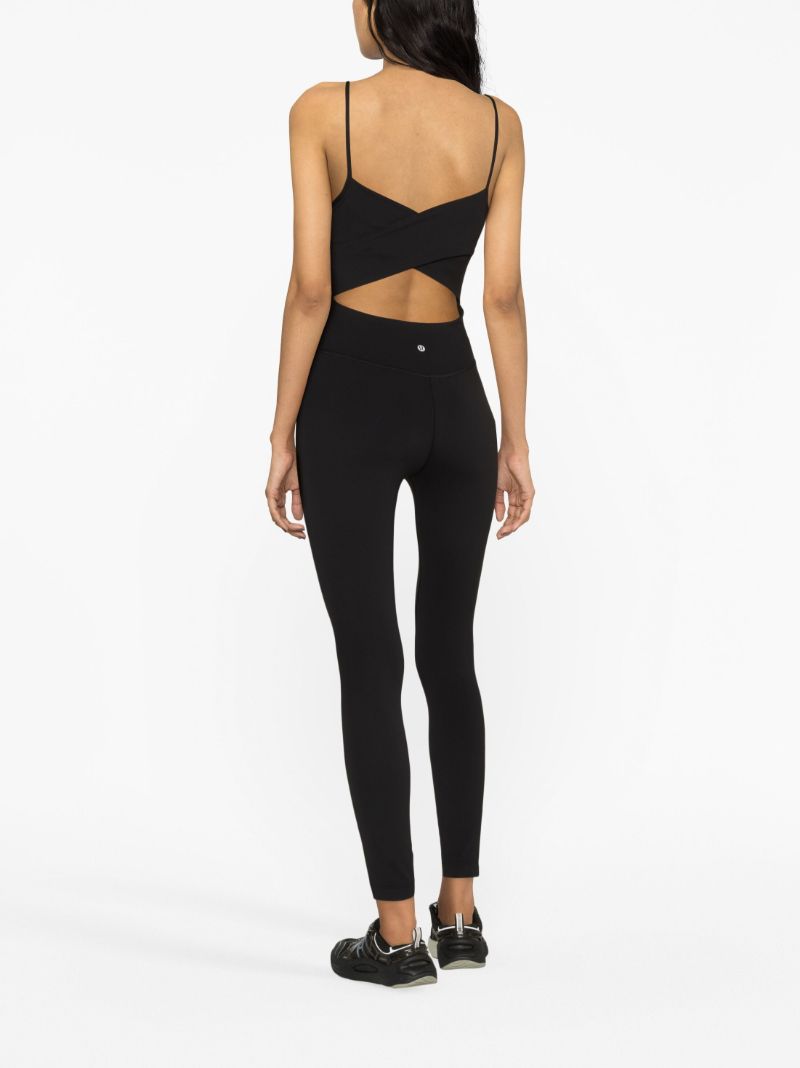 Black Nulu Cross-back Yoga Bodysuit
