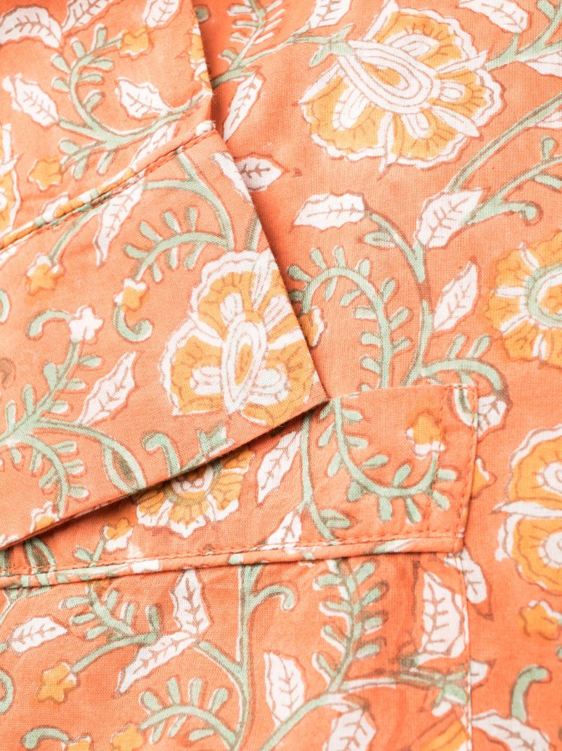 Orange Reina Floral Print Robe