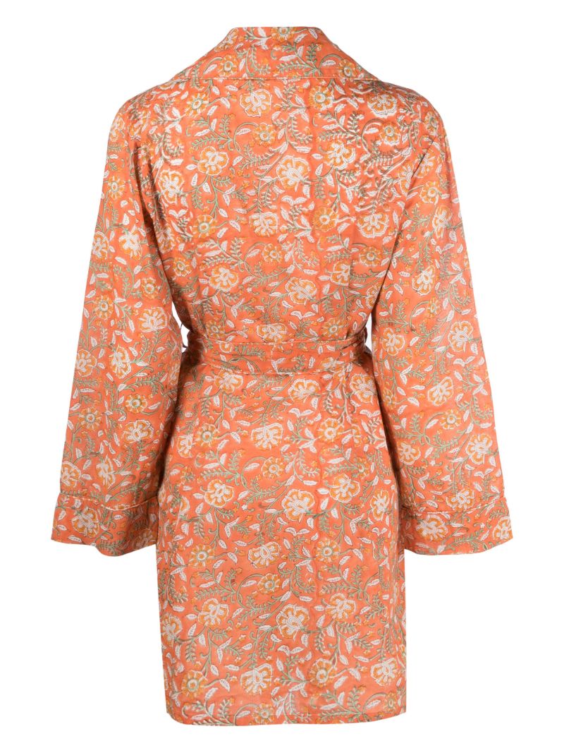 Orange Reina Floral Print Robe