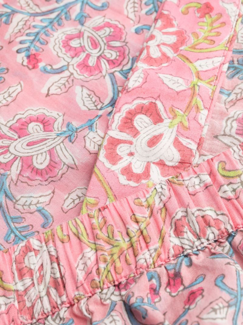 Pink Austin Floral-print Cotton Pyjamas