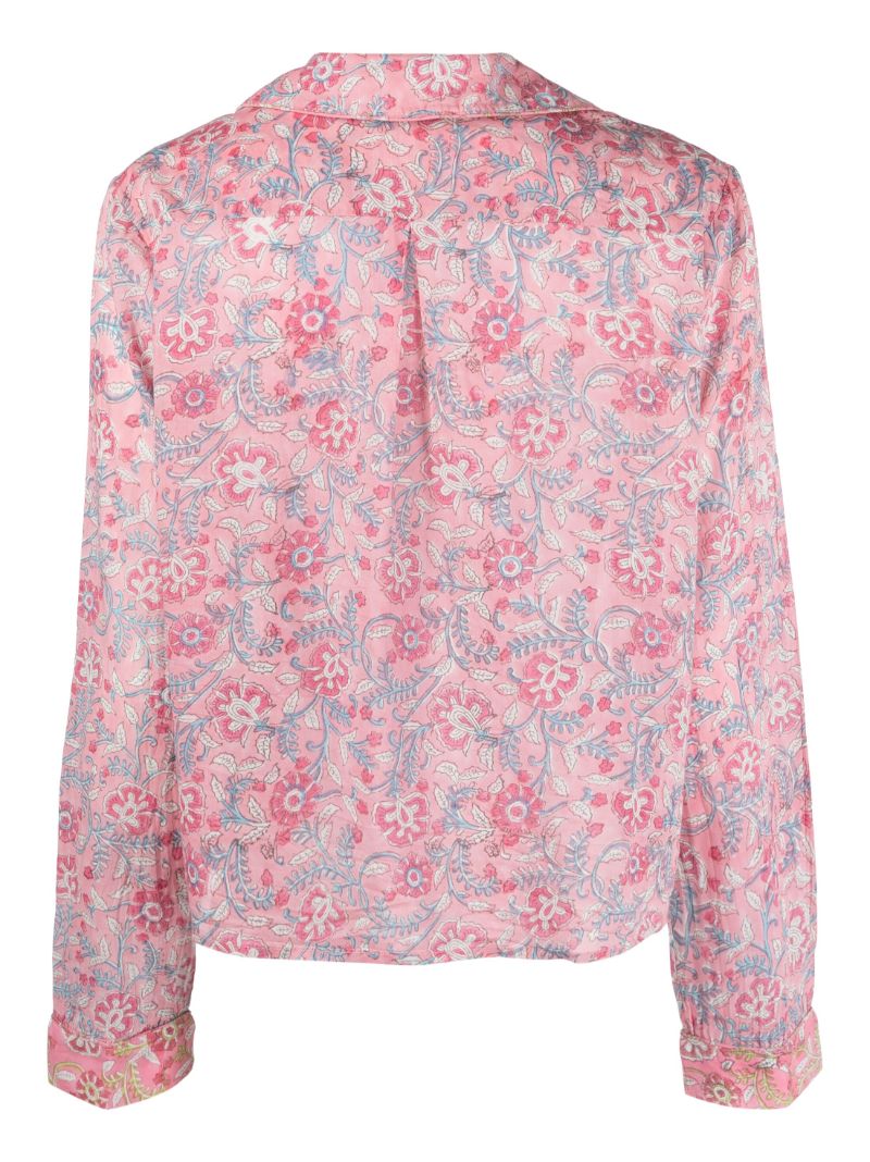 Pink Austin Floral-print Cotton Pyjamas