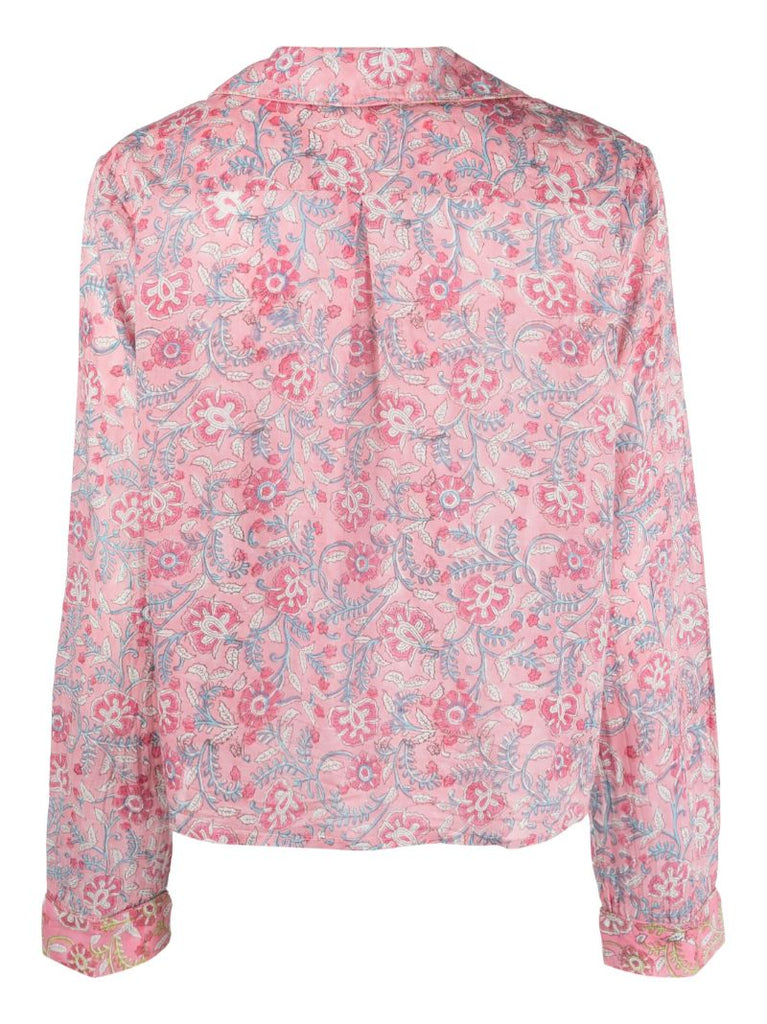 Pink Austin Floral-print Cotton Pyjamas