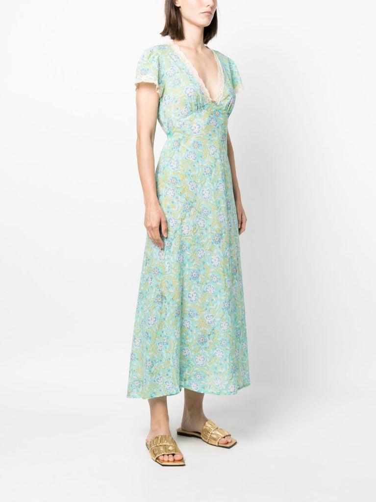 Green Clarice Floral-print Dress